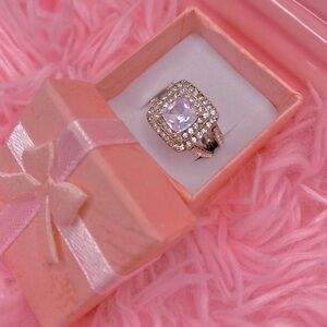🌹 Silver Toned Square CZ Ring 🌹 6 NWT